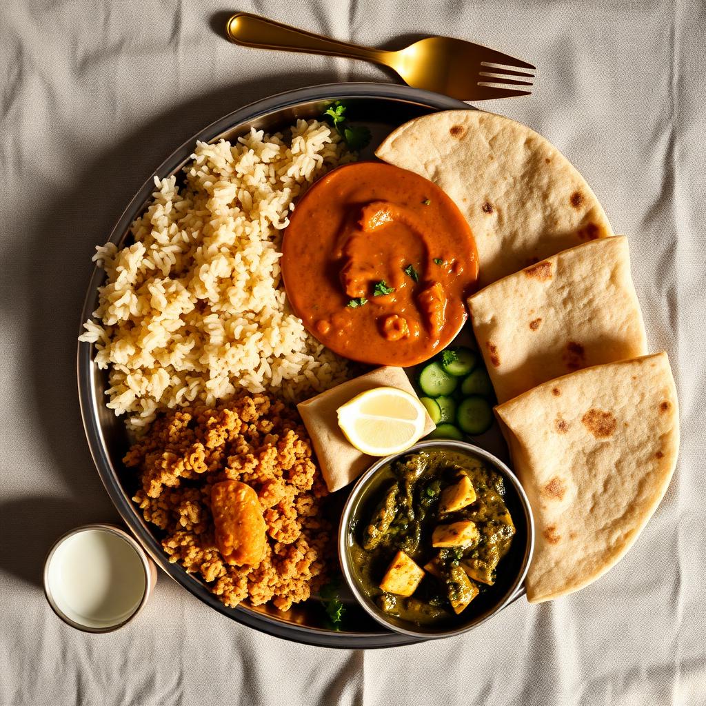 Balanced Indian thali